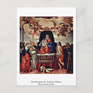St. Sebastian St. Anthony Abbate door Lorenzo Lott Briefkaart