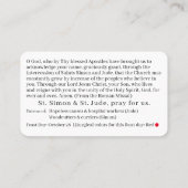 St. Simon & St. Jude Gebed Kaart Contactkaartje (Achterkant)