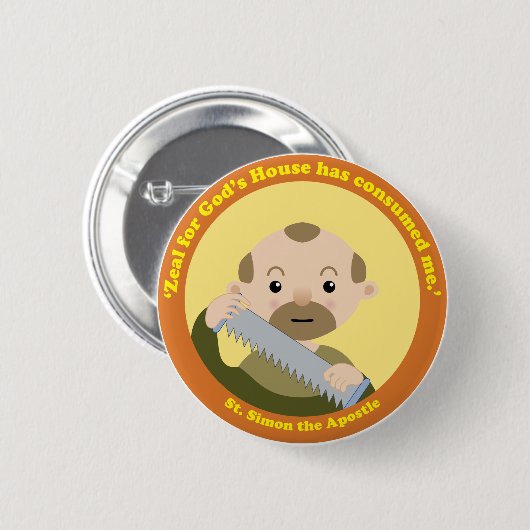 St. Simon the Apostle Ronde Button 5,7 Cm (Voorkant /achterkant)