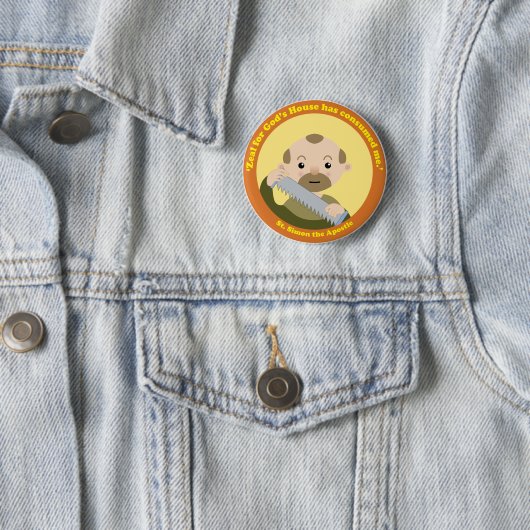 St. Simon the Apostle Ronde Button 5,7 Cm (In situ)