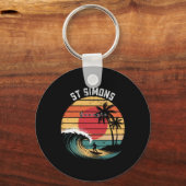 St Simons Beach Georgia Strand Surfen  Sleutelhanger (Voorkant)