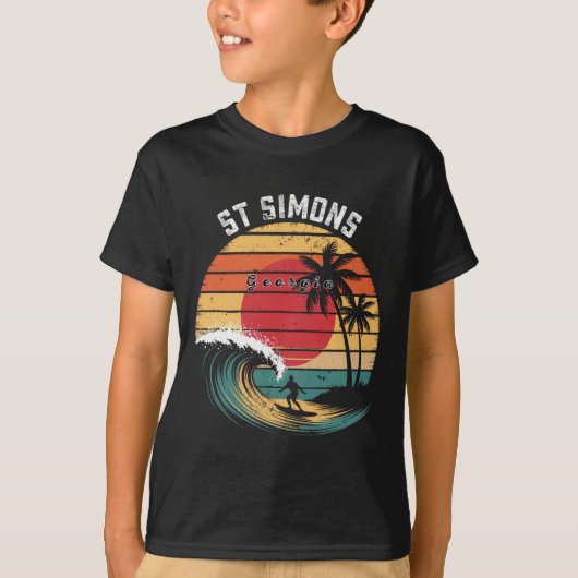 St Simons Beach Georgia Strand Surfen T-shirt (Voorkant)