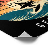 St Simons Beach Georgia Surfplankgolven Strand Poster (Hoek)
