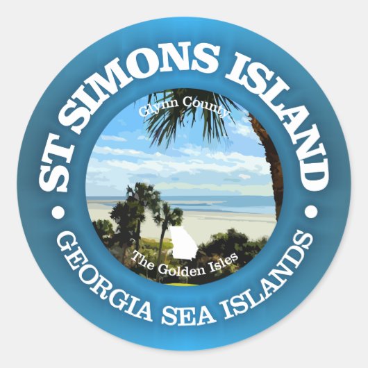 St Simons (C) Ronde Sticker (Voorkant)