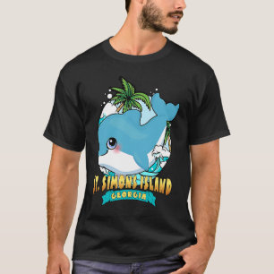 ST SIMONS EILAND GEORGIA Schattig Baby Dolfijn Str T-shirt