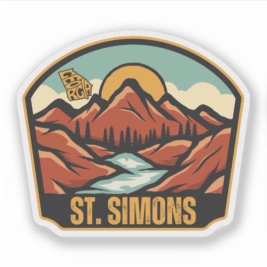 St. Simons, Georgia Sticker (Voorkant)