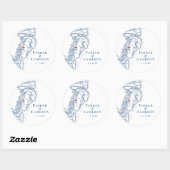 St. Simons Island en Zee Island Kaart Huwelijksgun Ronde Sticker (Vel)