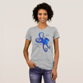 St. Simons Island GA Briljant Blauw Octopus T-shirt (Voorkant volledig)