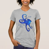 St. Simons Island GA Briljant Blauw Octopus T-shirt (Voorkant)