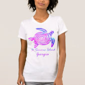 St. Simons Island GA Levendige Oceaan Zee Schildpa T-shirt (Voorkant)