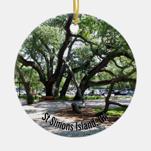 St Simons Island GA Wandering Oak Foto Keramisch Ornament (Voorkant)