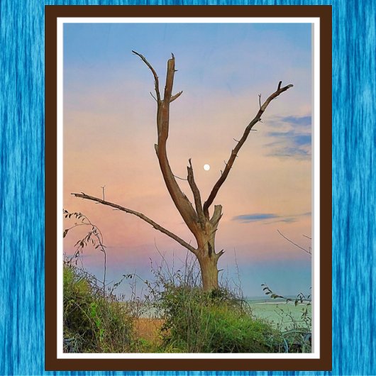 St. Simons Island Georgia Beach Sunset and Moon Poster