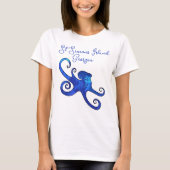 St. Simons Island Georgia Blue Octopus T-Shirt (Voorkant)