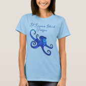 St. Simons Island Georgia Blue Octopus T-shirt (Voorkant)