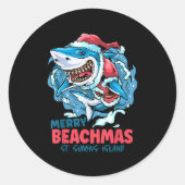 St Simons Island Georgia Merry Beachmas Christmas  Ronde Sticker (Voorkant)