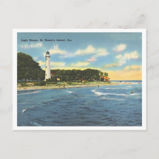 St. Simon's Island Georgia Oude Vuurtoren Briefkaart (Voorkant)