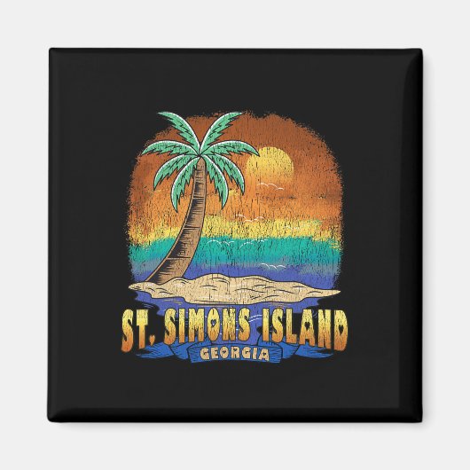 St. Simons Island Georgia verontruste souve Magneet (Voorkant)