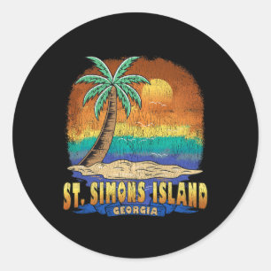 St. Simons Island Georgia verontruste souve Ronde Sticker
