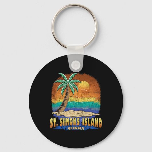 St. Simons Island Georgia verontruste souve Sleutelhanger (Voorkant)