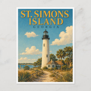 St. Simons Island Georgia Vuurtoren GeoSaga Briefkaart