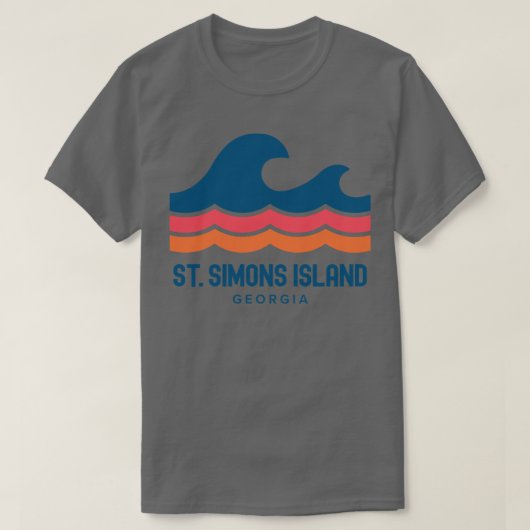 St Simons Island Georgia Wave T-shirt (Design voorkant)