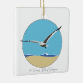 St. Simons Island, Georgia Zee Gull over het stran Keramisch Ornament (Rechts)
