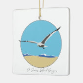 St. Simons Island, Georgia Zee Gull over het stran Keramisch Ornament (Links)