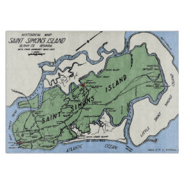 St Simons Island Kaart  Snijplank