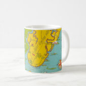 St Simons Island Map Mug Koffiemok (Voorkant rechts)