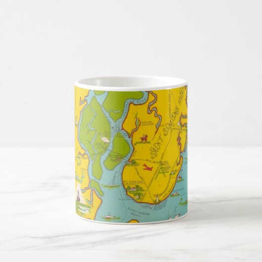 St Simons Island Map Mug Koffiemok (Center)