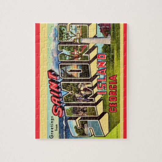 St Simons Island Retro Legpuzzel (Verticaal)