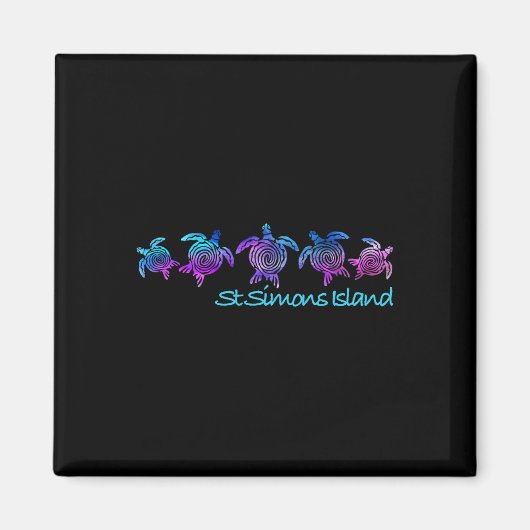St. Simons Island strand ontwerp tribale schildpad Magneet (Voorkant)