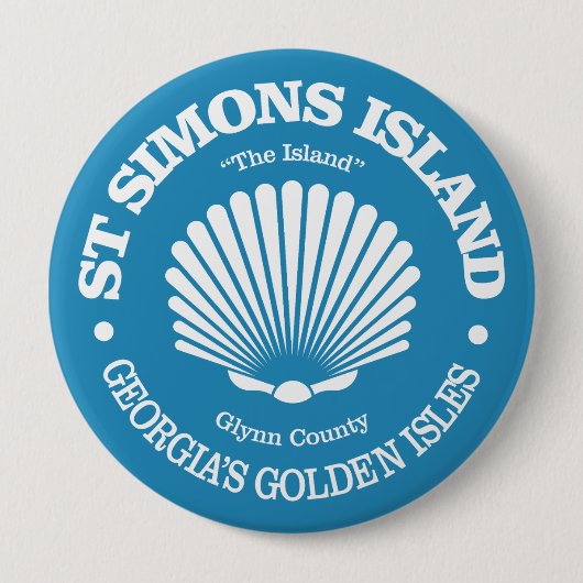 St Simons Island (zeeschelp) Ronde Button 4,0 Cm (Voorkant)