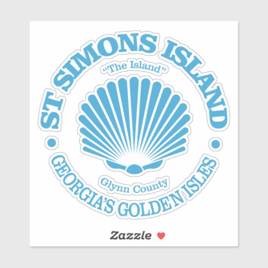 St Simons Island (zeeschelp) Sticker (Vel)