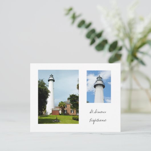 St. Simons Lighthouse Briefkaart (Staand voorkant)