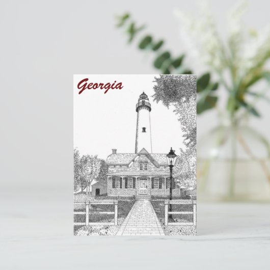 St. Simons Lighthouse Briefkaart (Staand voorkant)