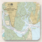 St Simons Sound Braunschweig Harbour en Turtle Riv Bier Onderzetter (Voorkant)