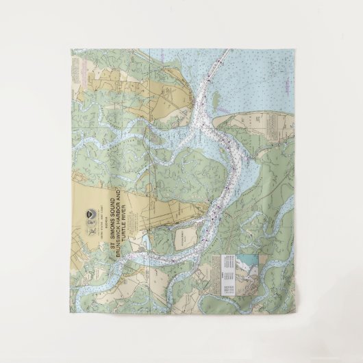 St Simons Sound Braunschweig Harbour en Turtle Riv Wandkleed (Voorkant)