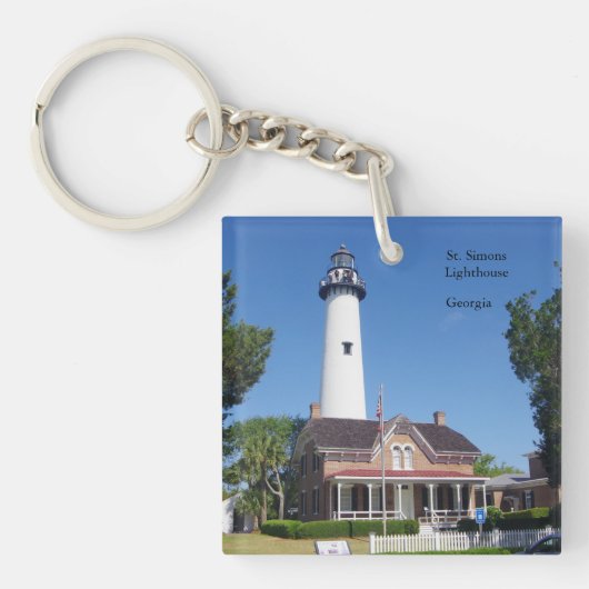 St. Simons Vuurtoren acryl sleutelhanger (Voorkant)