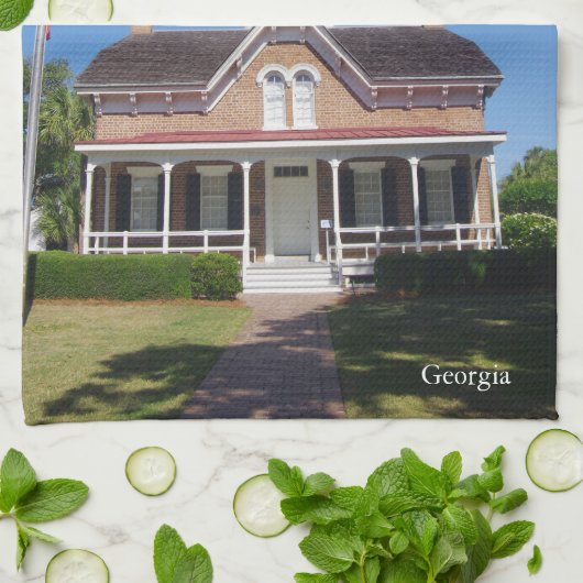 St. Simons Vuurtoren keukenhanddoek (Gevouwen)