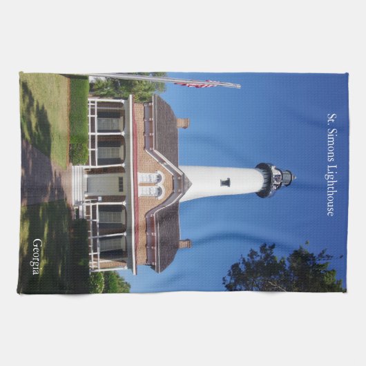 St. Simons Vuurtoren keukenhanddoek (Horizontaal)