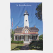 St. Simons Vuurtoren keukenhanddoek (Verticaal)