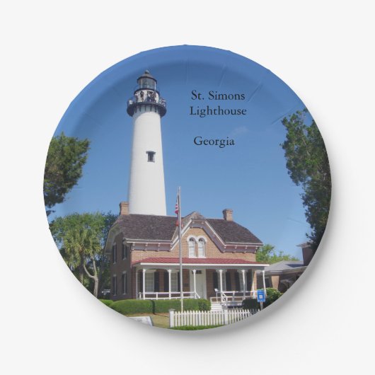 St. Simons vuurtoren papieren bord (Voorkant)