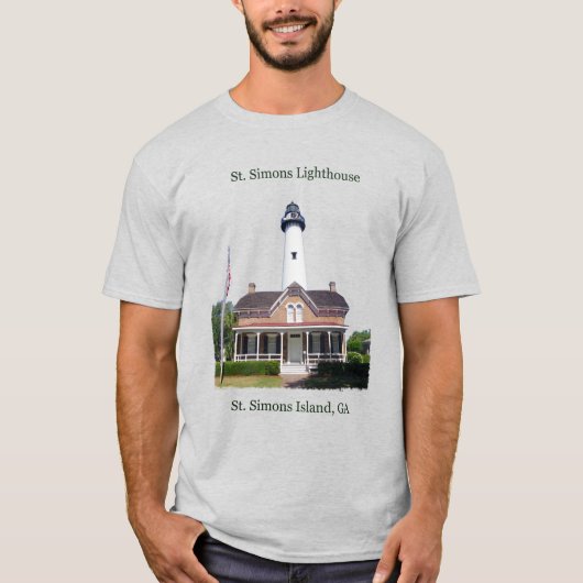 St. Simons Vuurtoren shirt zwarte belettering (Voorkant)