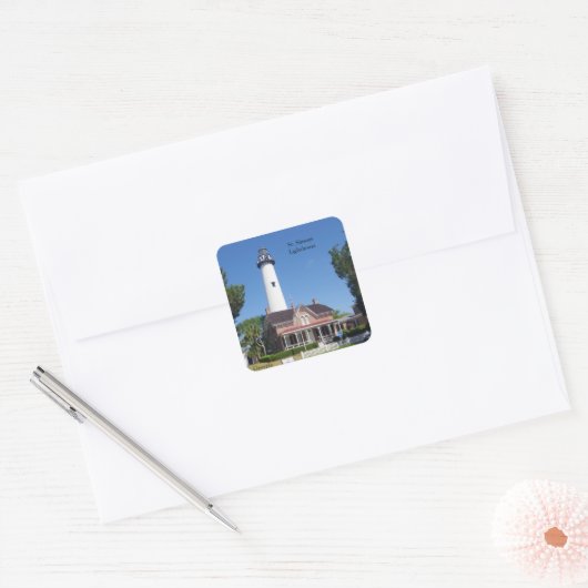 St. Simons Vuurtoren sticker (Envelop)