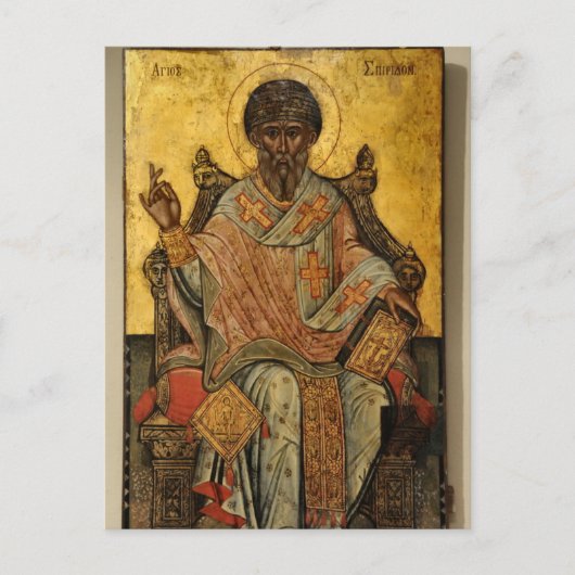 St. Spyridon orthodox Christelijk icoon Briefkaart (Voorkant)