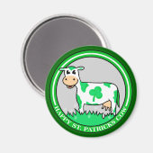 ST. St. Patrick's Day Koe Shamrock Magnet (Voorkant / Achterkant)