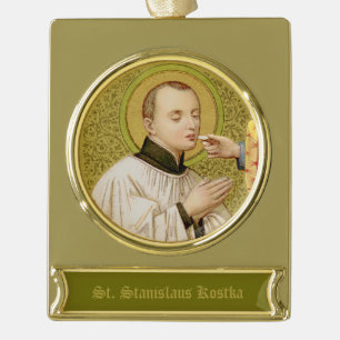 St. Stanislaus Kostka (SNV 25) Verguld Banner Ornament