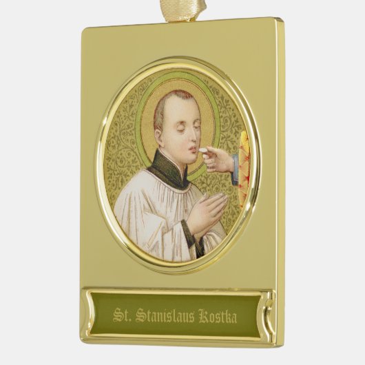 St. Stanislaus Kostka (SNV 25) Verguld Banner Ornament (Links)