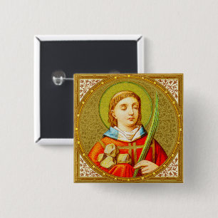 St. Stefan de ProtoMartyr (SNV26) vierkante speld Button 5,1 Cm
